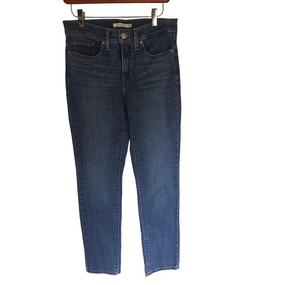 Levis 312 Shaping Slim Jeans Dark Wash Denim Blue Womens 28 Mid Rise